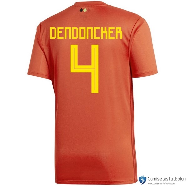 Camiseta Seleccion Belgica Primera equipo Dendoncker 2018 Rojo